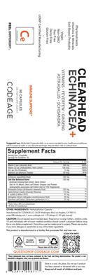 Clearhead Echinacea+ label