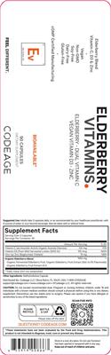 Elderberry Vitamins label