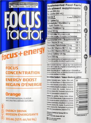 Focus + Energy Orange label