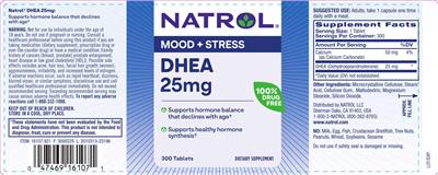 DHEA 25 mg label