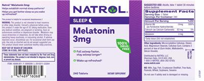 Melatonin 3 mg label