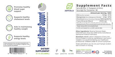 Blood Sugar Support label