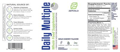 Daily Multiple Wild Cherry Flavor label