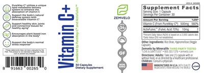 Vitamin C+ label