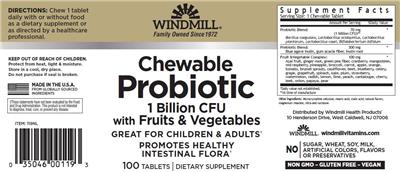 Chewable Probiotic label