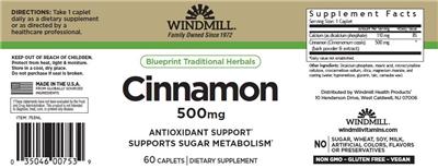 Cinnamon 500 mg label