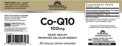 Co-Q10 100 mg label