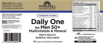 Daily One for Men 50+ label