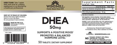 DHEA 50 mg label