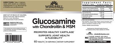 Glucosamine with Chondroitin & MSM label