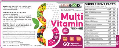 Bio-Active Complete Multi Vitamin for Women label