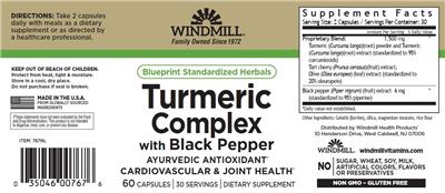 Turmeric Complex with Black Pepper label