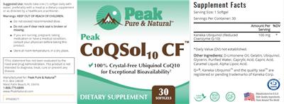 Peak CoQSol 10 CF label