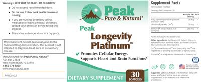 Peak Longevity Platinum label