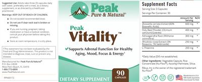Peak Vitality label