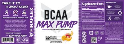BCAA Max Pump Peach Mango label
