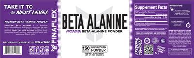 Beta Alanine Unflavored Powder label