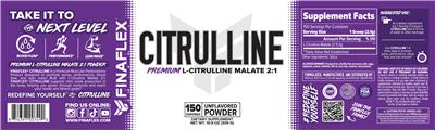 Citrulline Unflavored Powder label