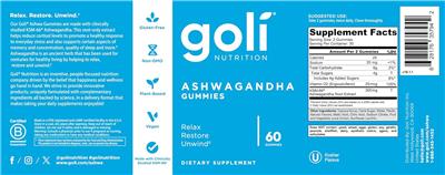 Ashwagandha Gummies label
