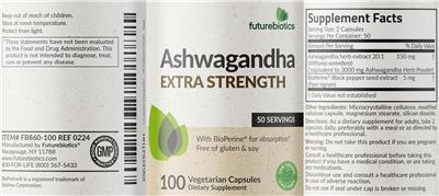 Ashwagandha Extra Strength label