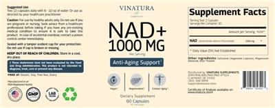 NAD+ 1000 mg label