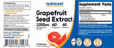 Grapefruit Seed Extract label