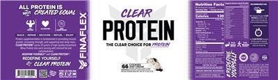 Clear Protein Cookies and Cream label