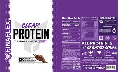 Clear Protein Double Chocolate label