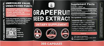 Grapefruit Seed Extract 485 mg label