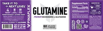 Glutamine Unflavored Powder label