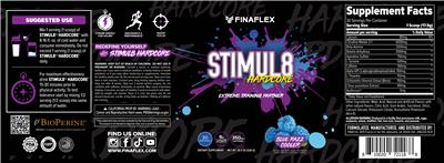 Stimul8 Hardcore Blue Razz Cooler label