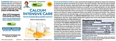 Calcium Intensive Care label