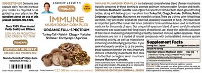 Immune Mushroom Complex label