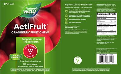 ActiFruit Cranberry Fruit Chew label