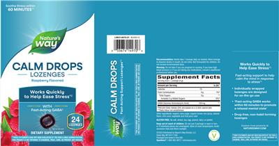 Calm Drops Lozenges Raspberry Flavored label