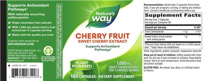 Cherry Fruit 1,000 mg label