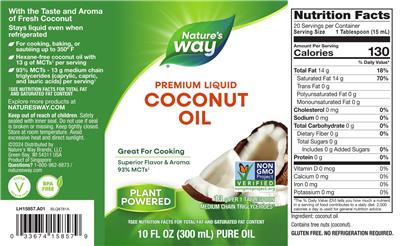 Premium Liquid Coconut Oil label
