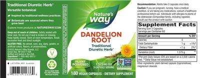 Dandelion Root 1,575 mg label
