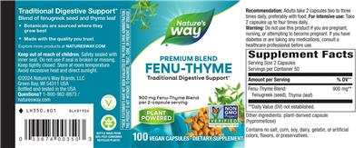 Fenu-Thyme 900 mg label