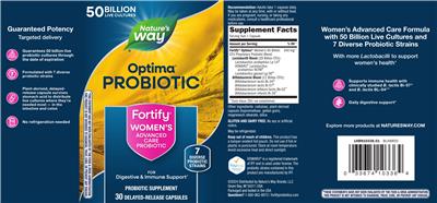 Fortify Optima Women's Probiotic 50 Billion label