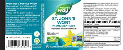 St. John's Wort 300 mg label