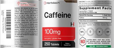Caffeine 100 mg label