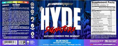 Mr. Hyde Signature Blue Razz label