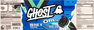 Whey Protein Oreo Mint label