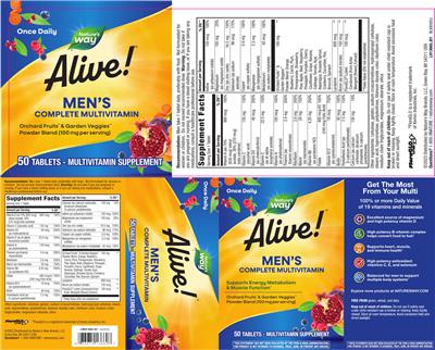 Alive! Men's Complete Multivitamin label