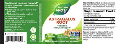 Astragalus Root 1,410 mg label