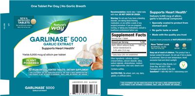 Garlinase 5000 320 mg label