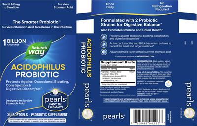 Acidophilus Probiotic Pearls 1 Billion Cultures label