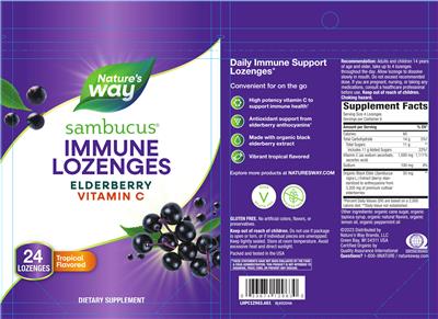 Sambucus Immune Lozenges Tropical Flavored label