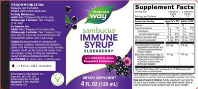 Sambucus Immune Elderberry Syrup label